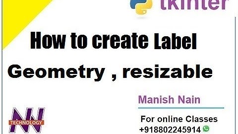 tkinter tutorial in hindi | How to Create label  in tkinter  | Hindi | Manish Nain