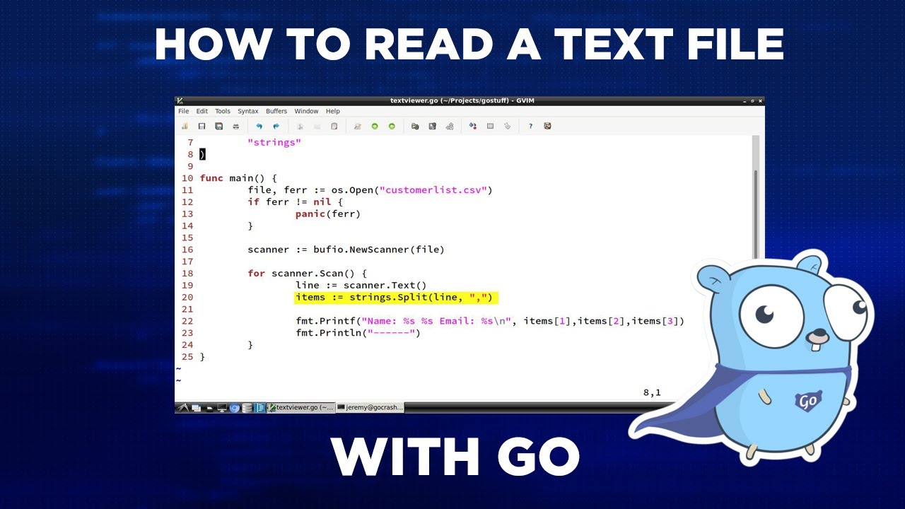 How to Read a Text File with Go - YouTube How To Read A Text File With Go - Youtube