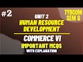 #2 TYBCOM SEM 6 Commerce 6 MCQ | Unit 2 - Human Resource Development | Mumbai University