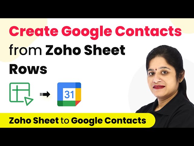 How to Create Google Contacts from Zoho Sheet Rows - Zoho Sheet Google Contacts Integration