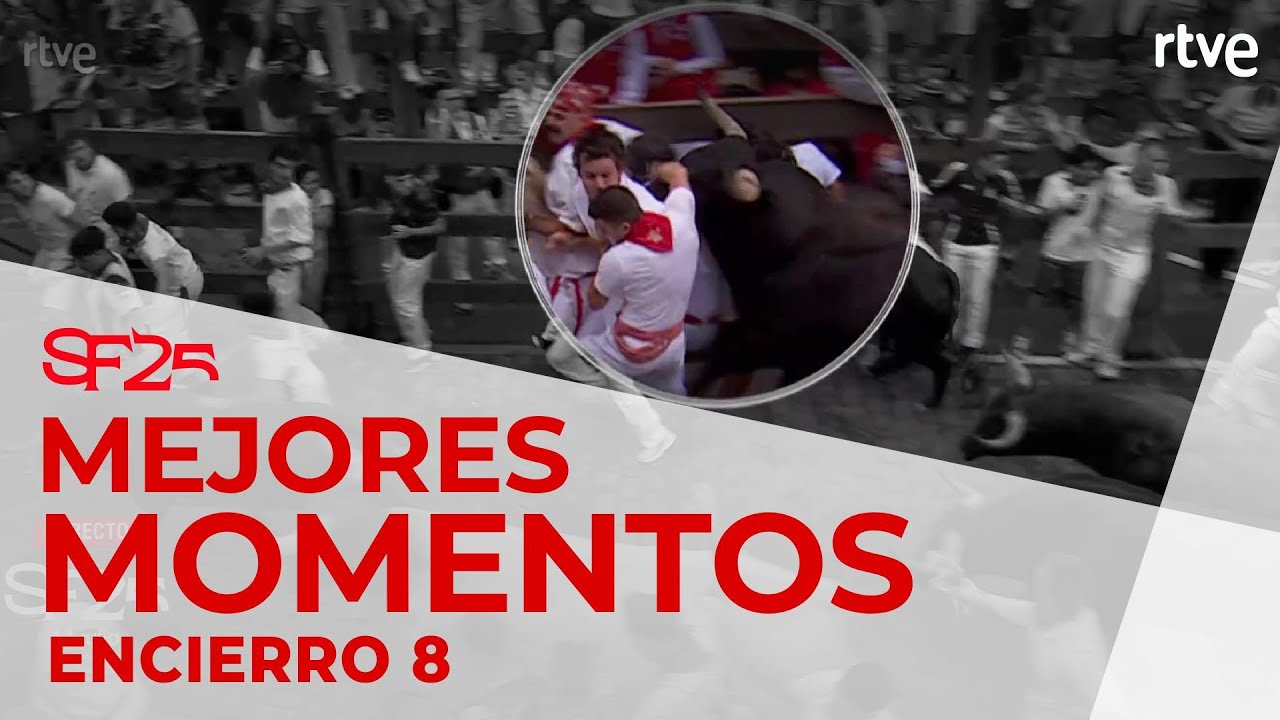 MEJORES MOMENTOS del OCTAVO y ÚLTIMO ENCIERRO de San Fermín 2025 | Toros de Miura