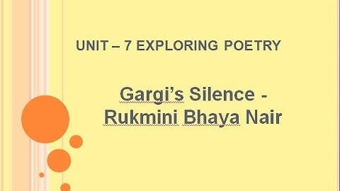 English Language through Literature 2 - Unit 2 Exploring Poetry -Gargi
