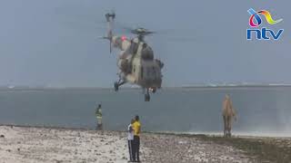 Glimpse of Kenya Navy training at the Nyali public beach