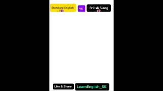 Standard English vs British Slang ?? shorts learnenglish english englishclass englishlanguage