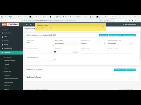Managing Contact Lists in DWA Commerce - video from DWA Commerce