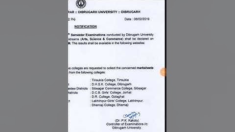 BA,B.Com,B.sc  1st,3rd & 5th semester result date of Dibrugarh University. 2018-19