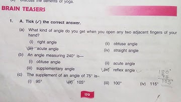 Dav Class 6 Math Chapter 10  Brain Teasers || Angles || @madhubanclasses