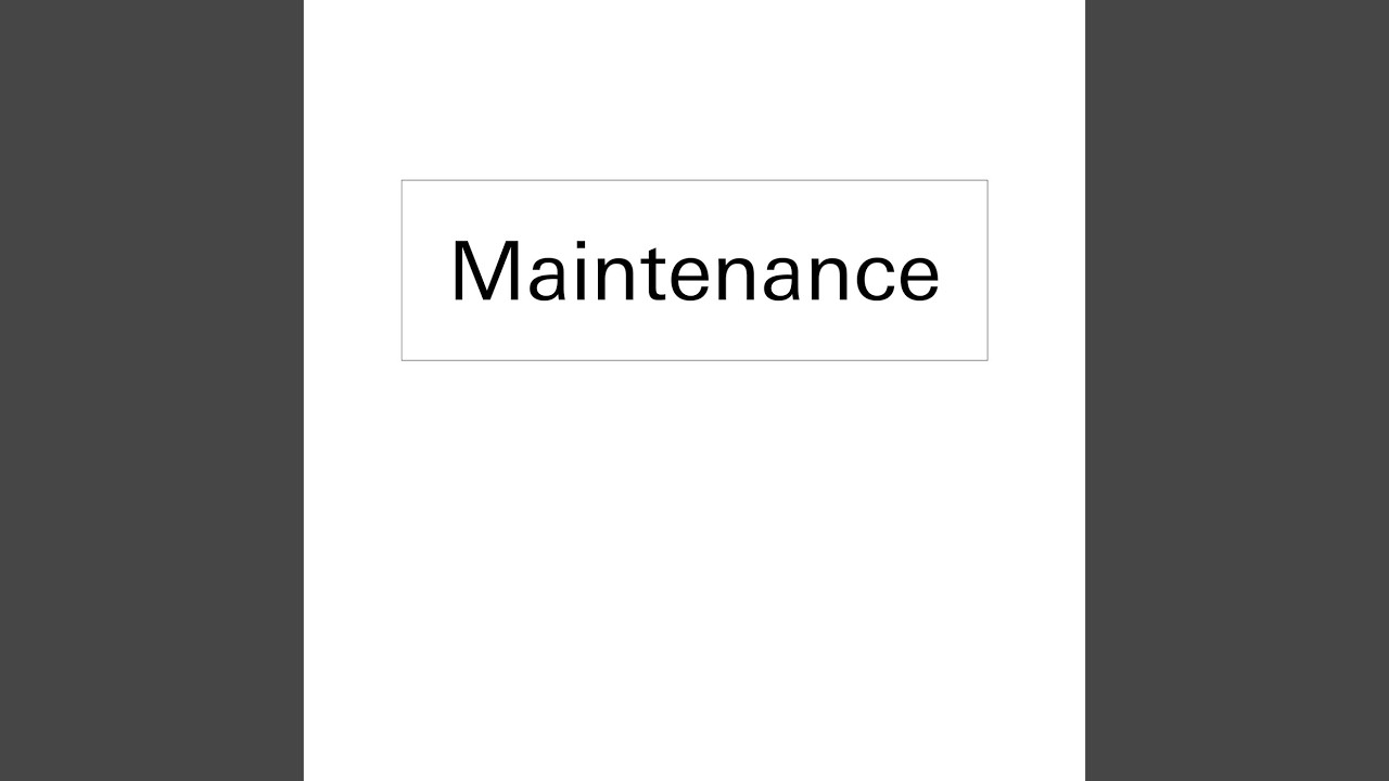 Maintenance auf YouTube ansehen Maintenance auf YouTube ansehen