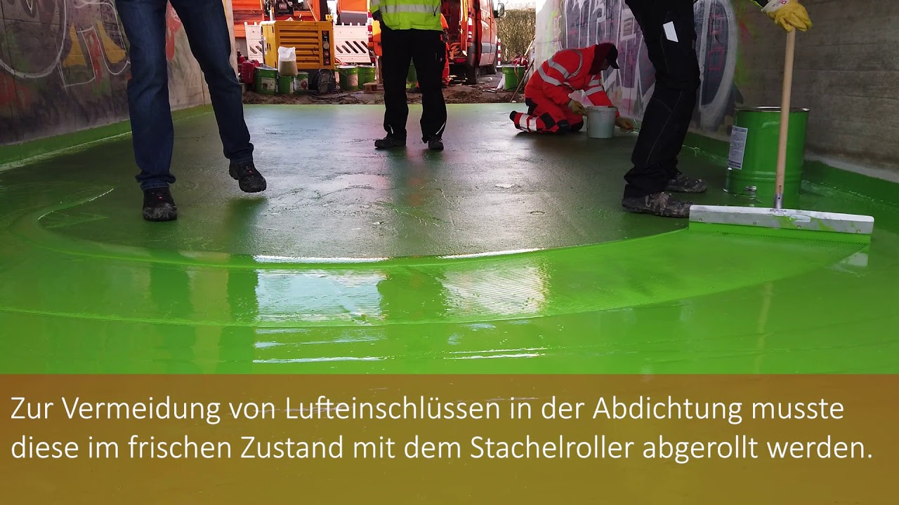 Flüssigkunststoffabdichtung aus PMMA unter Gussasphalt - WestWood Kunst