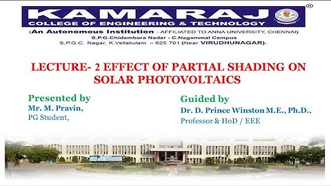 Lecture 2  Effect of partial shading on solar PV
