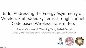 MobiSys 2022 - Teaser - Judo Addressing Energy Asymmetry of Wireless Embedded Systems, Tunnel Diodes