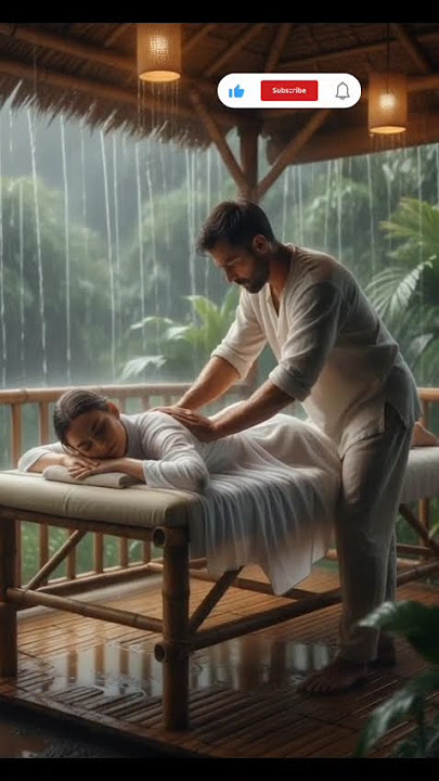 ASMR Rain in Bamboo Porch | japanese Massage Therapy #heavyrain #asmr #massage #rain