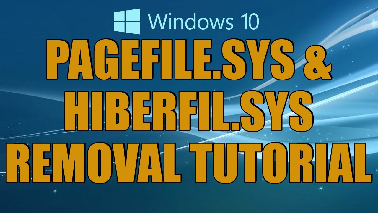 Disable The Page File And Hibernation Tutorial(Pagefile.sys \u0026 Hiberfil.sys)