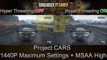 Simulated Intel i7 4790K Hyper Threading On VS Off 4 cores VS 8 threads
