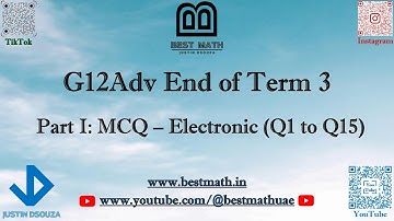 12Adv Part 1 Multiple Choices | MCQ | EoT3 | Applications of integrals & its techniques | Q1 - Q15 |