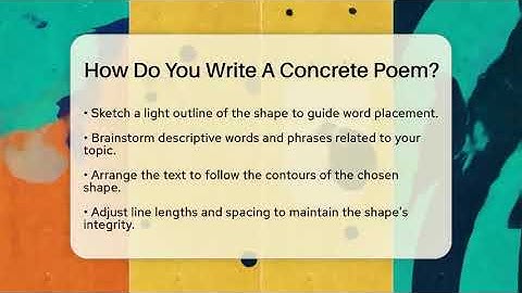How Do You Write A Concrete Poem? - The Prose Path