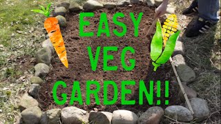 A simple and easy follow through of how to plant a small vegetable garden. Planting vegetables has never been easier with this 