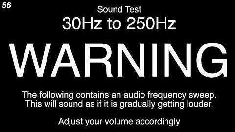 Subwoofer Bass Speaker Test | Frequency Sweep 30Hz to 250Hz | Studio Monitor Audio Test