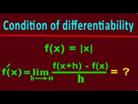 Condition of differentiability of functions - YouTube
