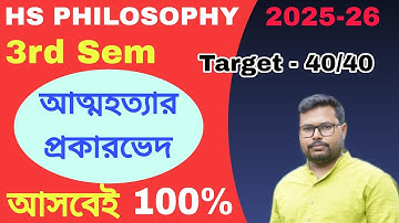 আত্মহত্যা এবং করুণা হত্যা | suicide & euthanasia | Lecture - 3 | 3rd semester  Philosophy class 12