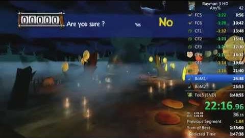 Rayman 3 HD Any% Speedrun "1:41:48"