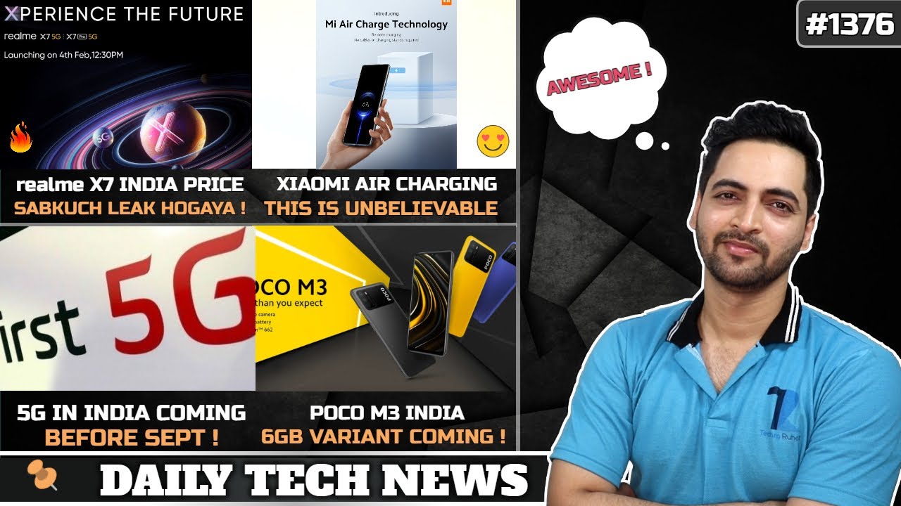 realme x7 India Price,Xiaomi Air Charging😮,Facebook Ban,iPhone 13 Pro 1TB,5G In Sept,POCO M3 6GB