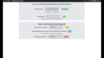 Staking ERC20 Tokens ( Mint , Claim , Unstake )
