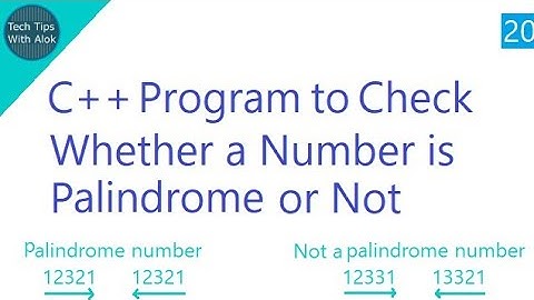 C++ Program to Check Whether a Number is Palindrome or Not