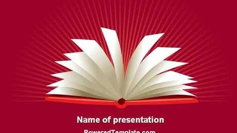 Open Book At The Table PowerPoint Template by PoweredTemplate.com