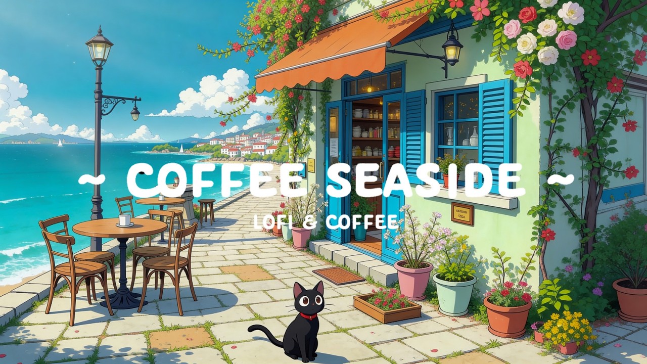Seaside Coffee Shop 🌊 Deep Focus & Cozy Lofi Beats with Ocean View 💨 ...