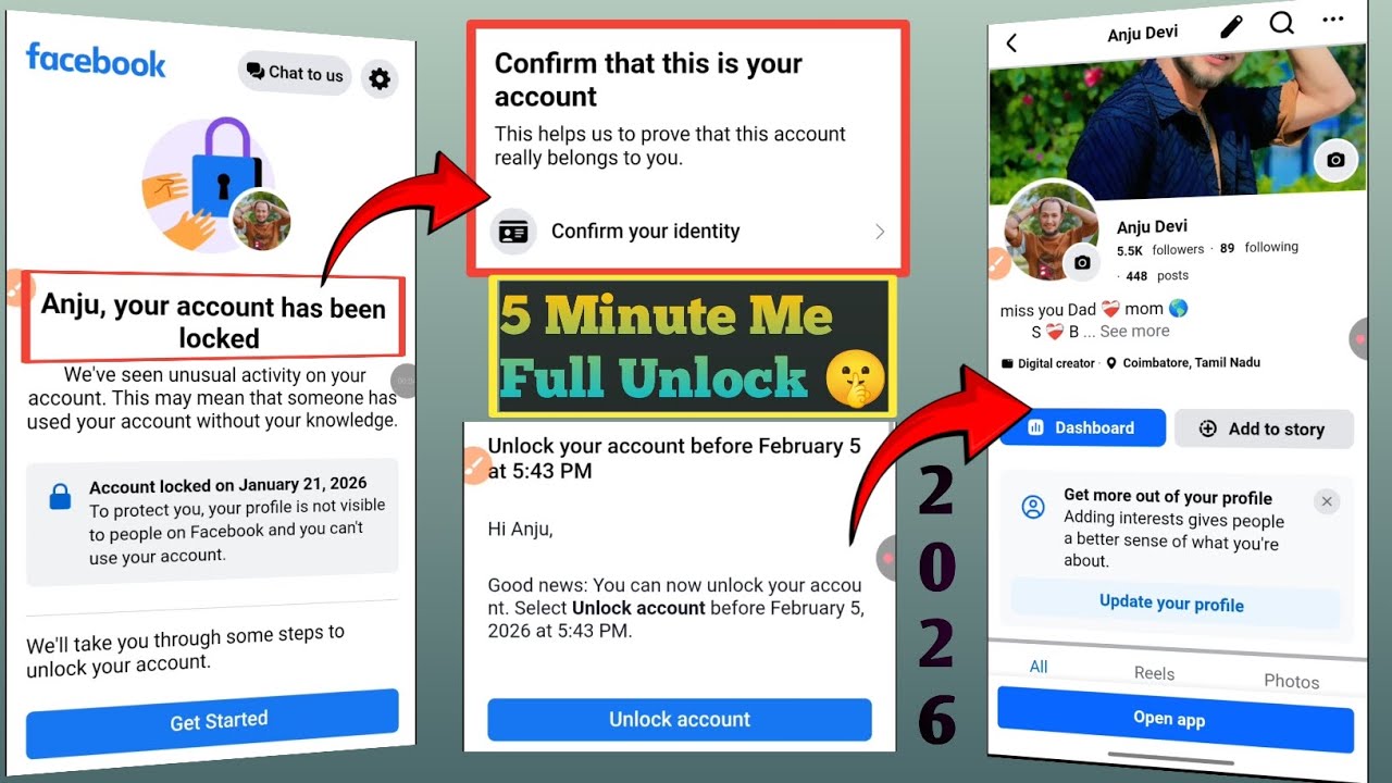 Facebook Account Locked How To Unlock 2026? | How to unlock facebook account |  identity problem