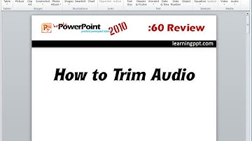 How to trim or shorten audio files in PowerPoint