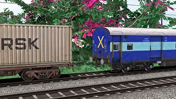 SHIPPING CONTAINER COUPLING ICF BLUE COACH I BUMPY RAILROAD I RAILWORKS 3 I TRAIN SIMULATOR  JK