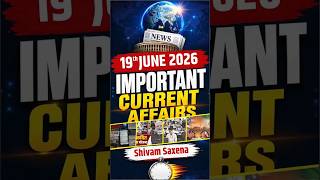 Important Current Affairs Update For NDA/CDS 2 2026 | 19 June 2026#nda #currentaffairs #shorts