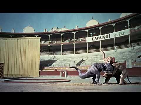 O Vale de Gwangi (1969) Tiranossauro vs Elefante.