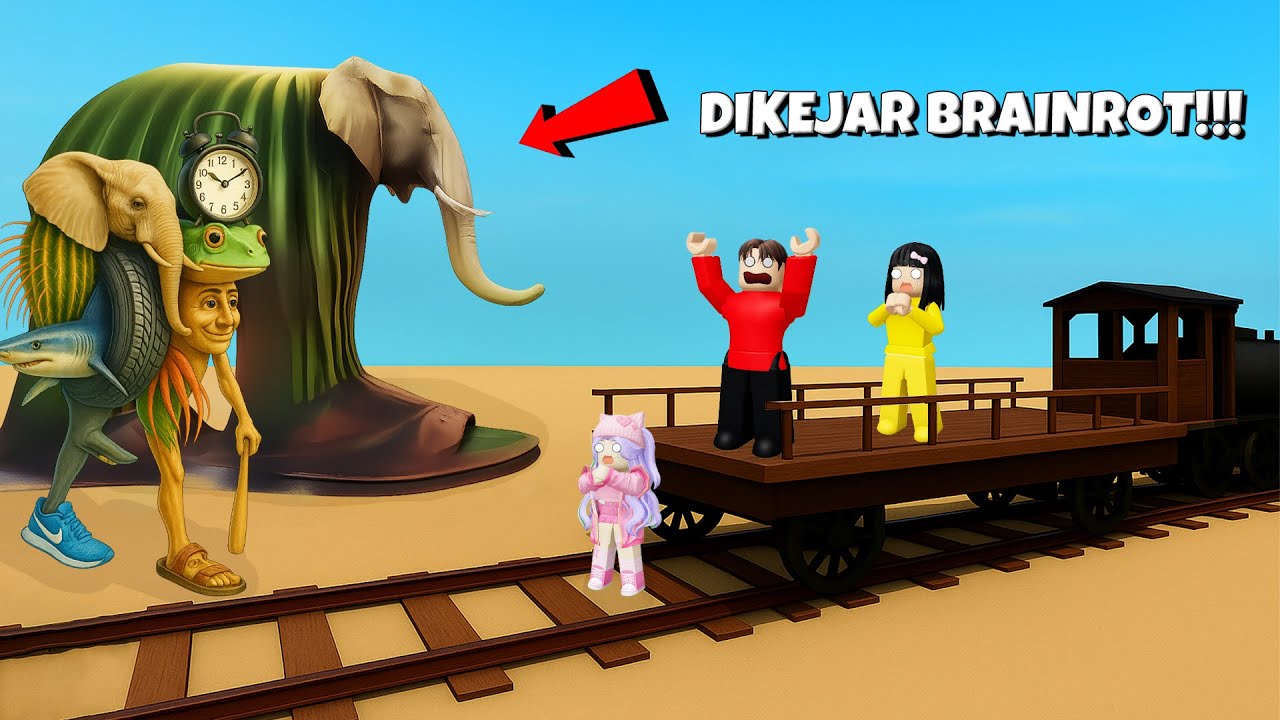 Yuta Mio Bertahan Hidup Di Atas Kereta Api Dari Kejaran Anomali Brainrot! | ROBLOX