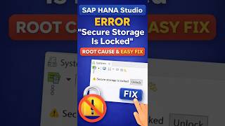 Secure Storage Is Locked in HANA Studio |Easy Fix#sap #saphana #sapcareer #saptraining #sapserver