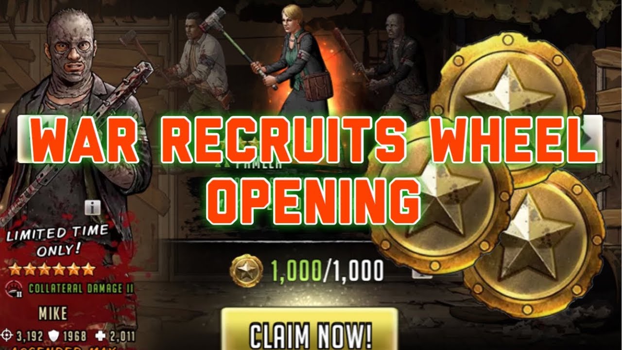 WAR RECRUITS WHEEL OPENING - Walking Dead Road to Survival