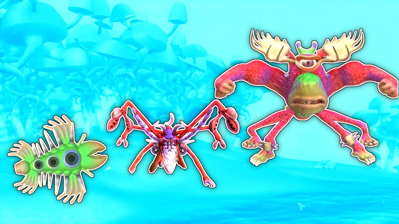 My creations in the tribal age fighting the epic version of themselves :  r/Spore