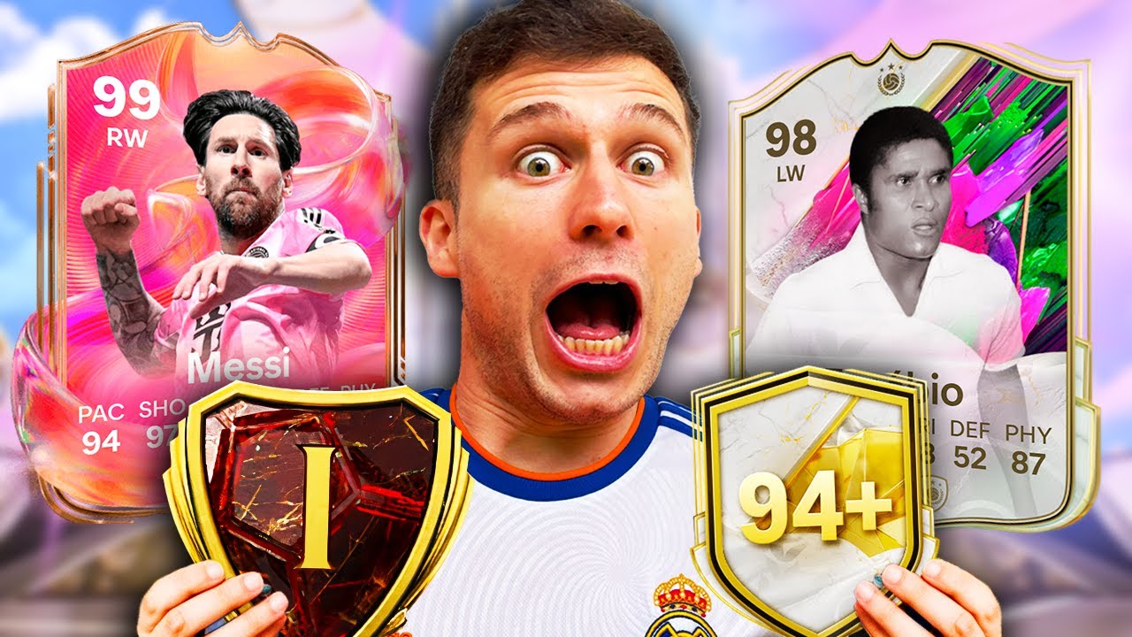 MEU DEUS!! TIREI O MESSI 99 E O EUSEBIO 98 ABRINDO A PREMIAÇÃO DA WL E PP DE ICON 🔥 EA FC 25 UT BR