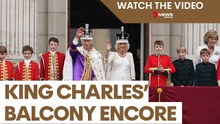 Watch: The King and Queen on the balcony of Buckingham Palace in full | 7NEWS