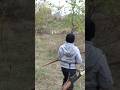 Виртуозный выстрел юного лучника после вынужденной пробежки (Запорожье 2016 3D). #лук #archery #3d