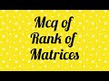 Mcq of Rank of  Matrix | ukpsc polytechnic and school lecturer mathematics | #ukpsc #polytechnic