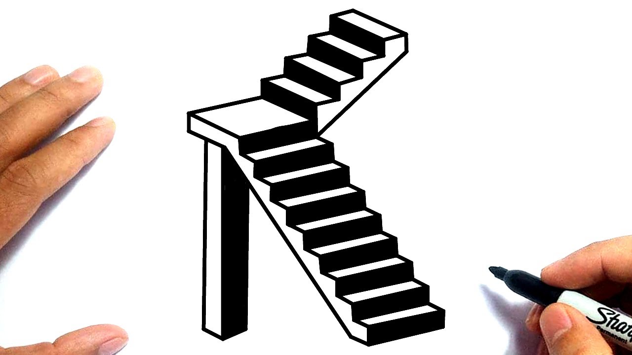 HOW TO DRAW 3D STEPS EASY | 3D STAIRS DRAWING TUTORIAL - YouTube