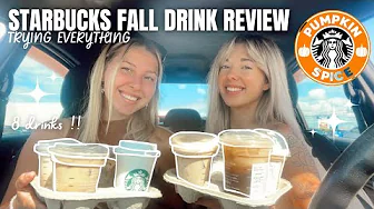 TRYING ALL OF STARBUCKS NEW FALL DRINKS MENU 2024 *taste test* 🎃 pumpkin cream chai latte & more !! thumbnail