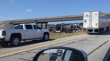 August 21, 2018 - 18 Wheeler accident Luling, Texas Interstate 10 and Highsmith road overpass.