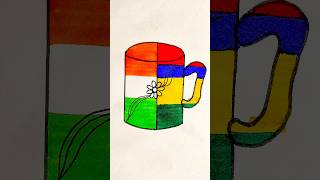 Indian flag || easy || Aao bharat ka jhanda 🇮🇳 banaye || patriotic art || #shorts