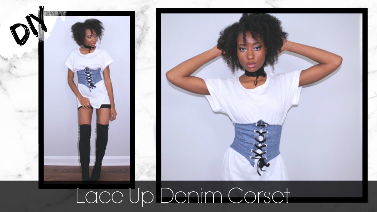 DIY Lace Up Denim Corset (Kylie Jenner Inspired) 