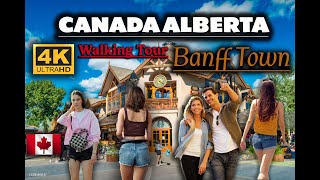 Banff Town |Walking Tour| 4k| Canada Alberta #canada #banff #banffnationalpark #walkingtour