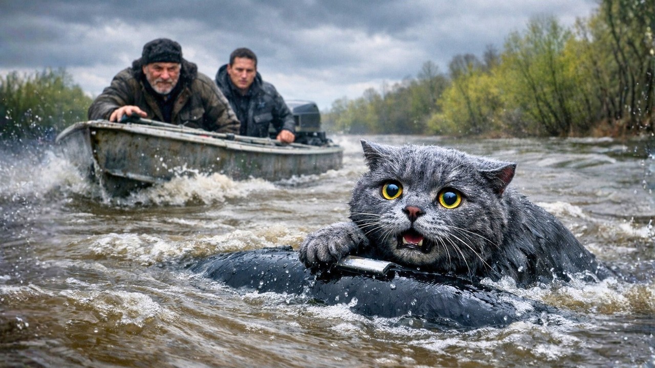 Кот вцепился в тонущую машину… Узнав, кто остался внутри, рыбаки тут же бросились в воду...
